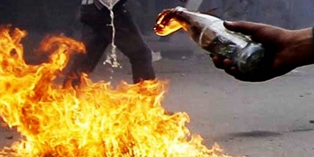 Hainler polise molotofla saldırdı!