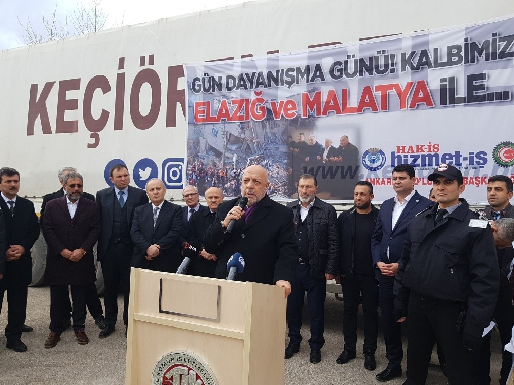Hak-İş’ten deprem bölgesine yardım 