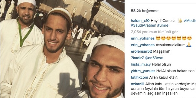 Hakan Çalhanoğlu Umre'ye gitti
