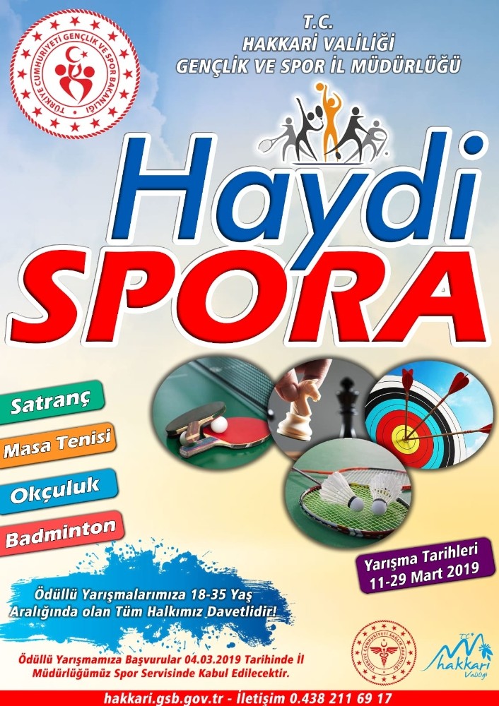 Hakkari’de 4 branşta spor yarışması düzenleyecek 
