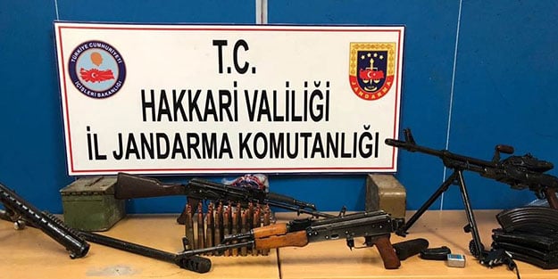 Hakkari'de PKK'ya ait mühimmat ve silah ele geçirildi