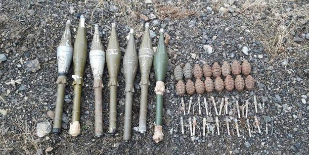 Hakkari'de PKK'ya ait silah ve bomba ele geçirildi