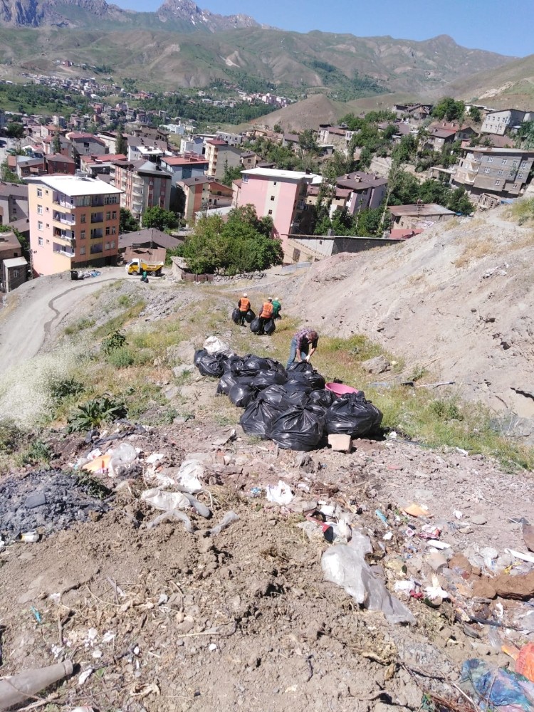 Hakkari’de tonlarca çöp toplandı 