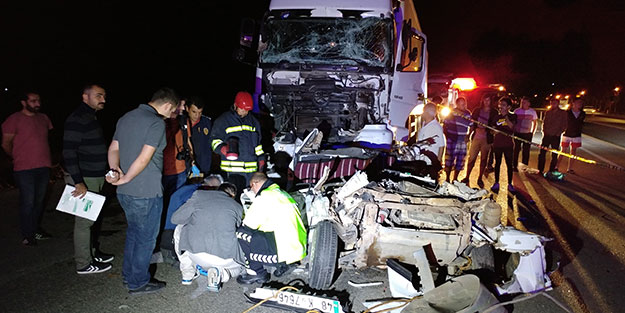 Halatla çekilen araca TIR çarptı! Ölü ve yaralılar var