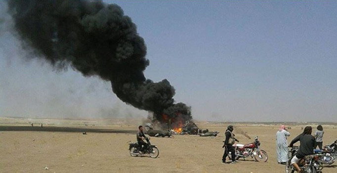 Halep kentinde Rus helikopteri düşürüldü