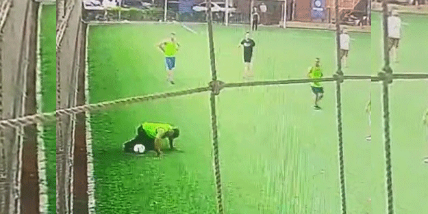 Halı sahada acı olay! O anlar kameralara yansıdı