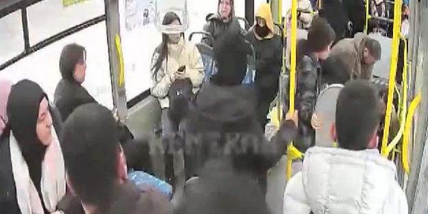 Halk otobüsünde panik dolu anlar!