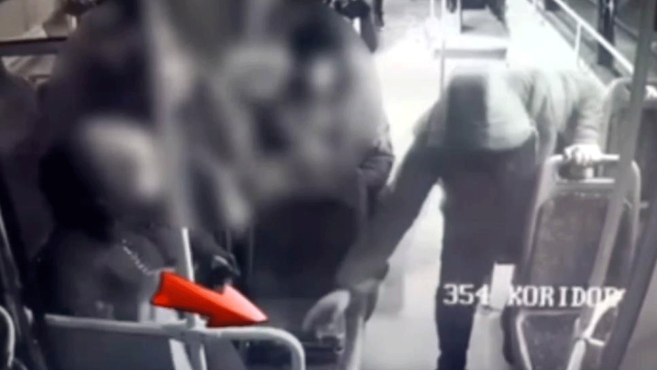 Halk otobüsünde rezil anlar