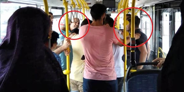 Halk otobüsünde yer verme kavgası yaşandı