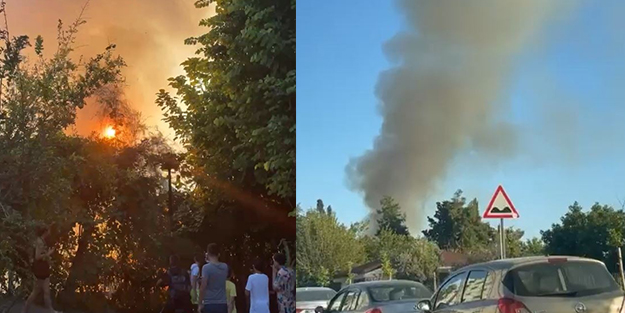 Halk plajına yakın bölgede çıkan yangın paniğe neden oldu!