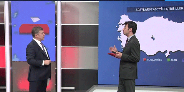 Halk TV saçmalamaya başladı İsmail Küçükkaya: Ekrandaki AA verilerini kaldıralım. İnandırıcı değil Sunucu: Onlar ANKA’nın verileri