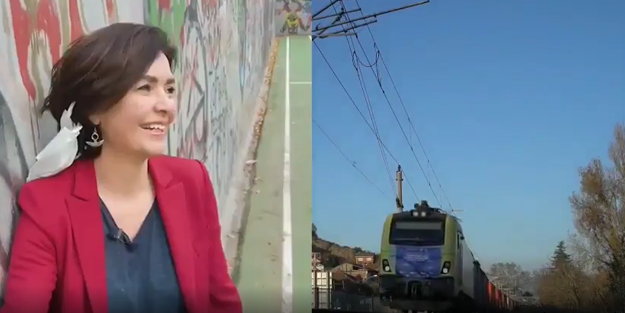 Özlem Gürses'in 'Çin treni' ile ilgili çektiği video dalga konusu oldu