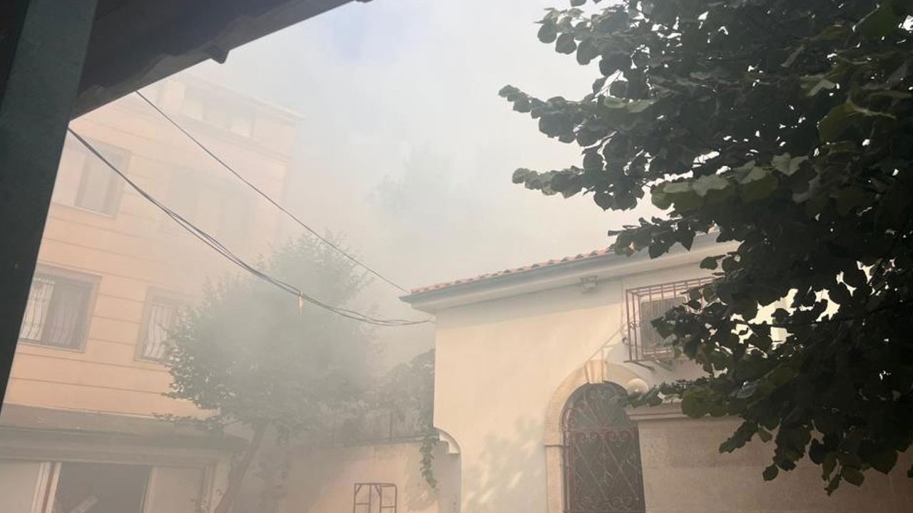 Hamamda yangın paniği