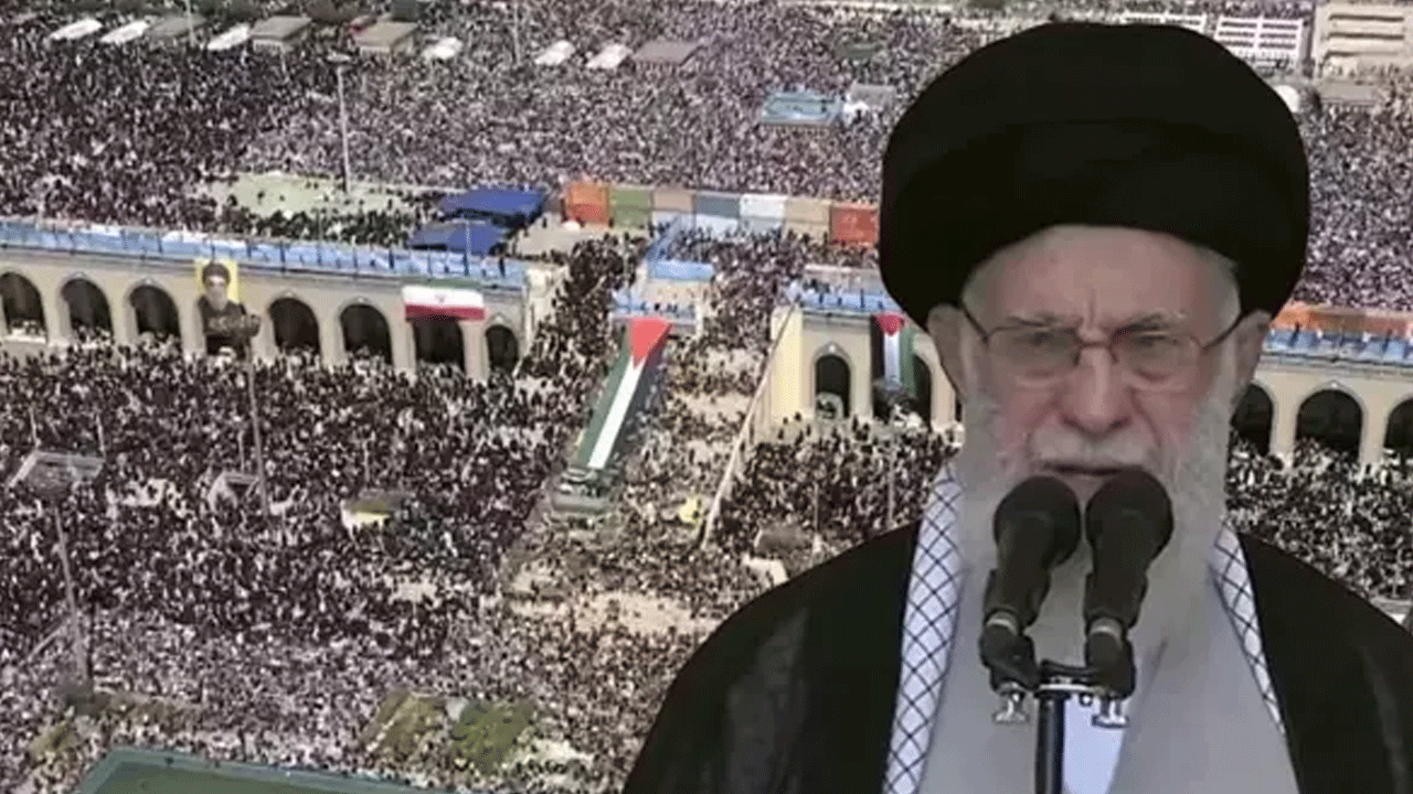 Hamaney 4 yıl sonra ilk kez hubte verdi! İsrail'e savaş mesajı