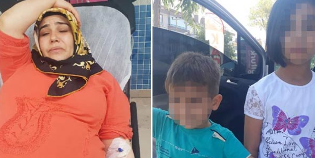 Hamile kadını noterde döverek hastanelik etti, çocukları alıp kaçtı
