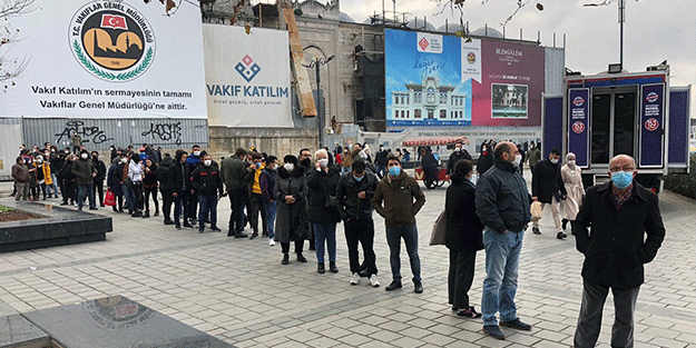 Haram kuyruğu 'koronavirüs' dinlemedi!