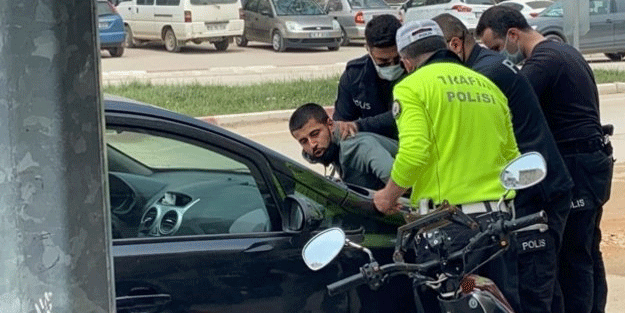 Hareketli anlar! Kısıtlamada 'dur' ihtarına uymadı