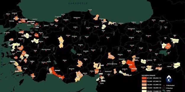 Harita belirlendi! İl potansiyeli yüksek 66 ilçe!