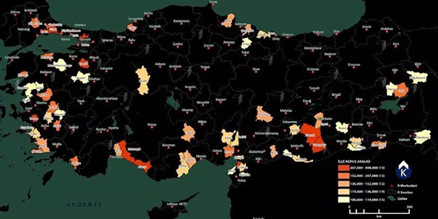 Harita belirlendi! İşte il potansiyeli yüksek olan 67 ilçe