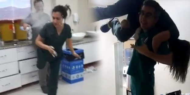 Hastane acil servisinde rezalet görüntü!