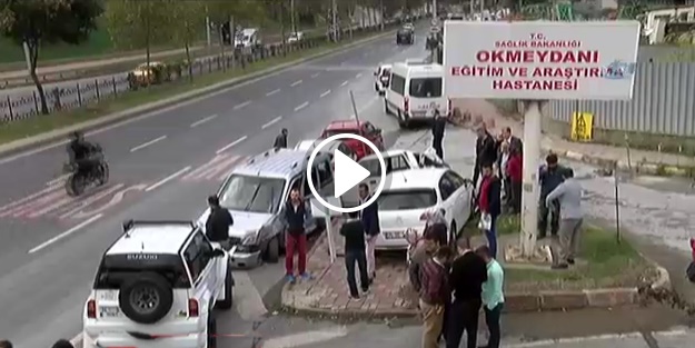 Hastane önünde tuhaf kaza