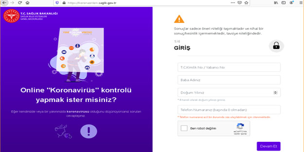 Hastaneye gitmeden internet üzerinde korona testi yapabilirsiniz