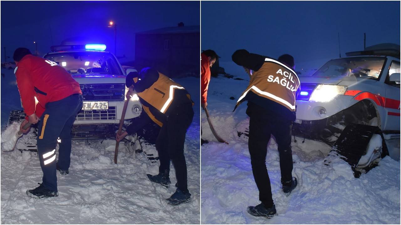 Hastaneye yetiştirmek için zamanla yarıştılar