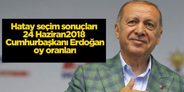 Hatay seçim sonuçları 24 Haziran 2018 Cumhurbaşkanı Erdoğan oy oranı