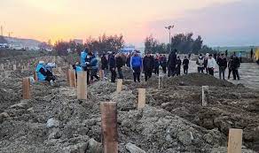 Hatay'ın deprem mezarlığını Denizli Büyükşehir Belediyesi ekipleri kurdu