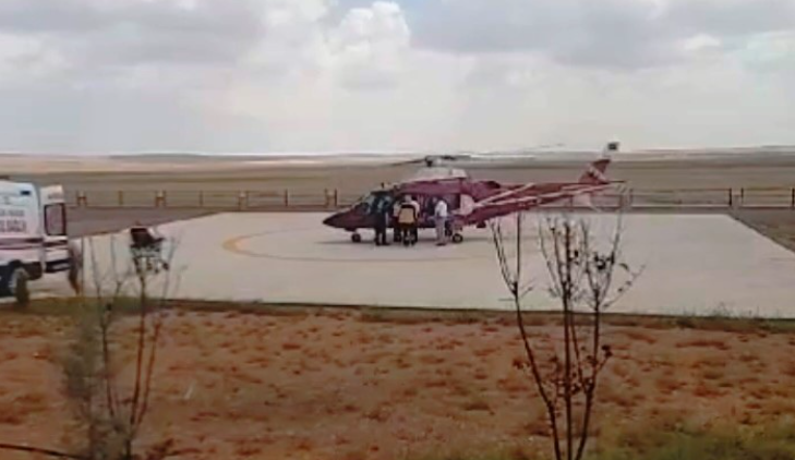 Hava ambulansı felç geçiren vatandaş için havalandı