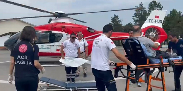 Hava ambulansı uzvu kopan hasta için havalandı