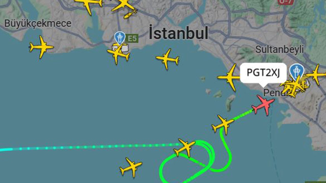 Havada panik anları! Pist geçici süreyle kapatıldı