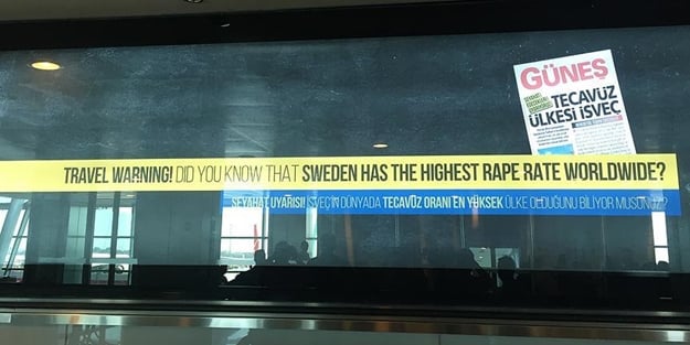 Havalimanındaki 'İsveç' uyarısı İsveç'i salladı!