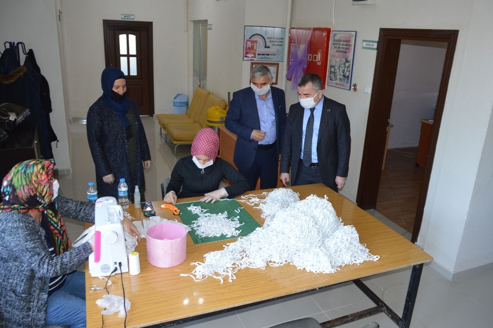 Havza’da maske üretimi 