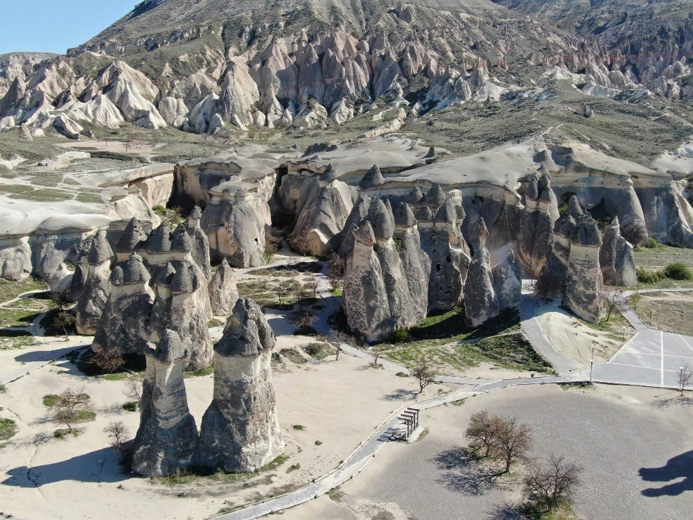 Hayalet şehir Kapadokya havadan görüntülendi 