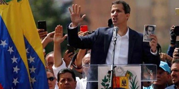 Haydut ABD'nin kuklası Guaido'dan Venezuela için iç savaş açıklaması