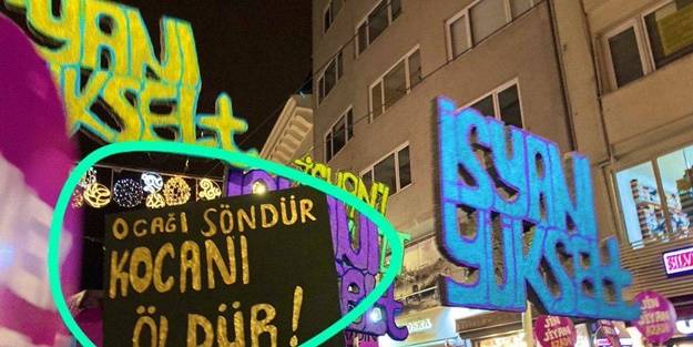 HDP ve CHP'nin el ele olduğu eylemde cinayete teşvik!İnsanlık düşmanı Feminaziler iyice azdı