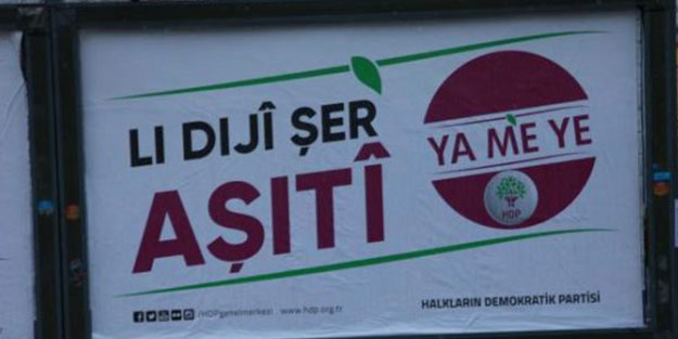 HDP'nin pankartı, üzerindeki bu yazı nedeniyle kaldırıldı