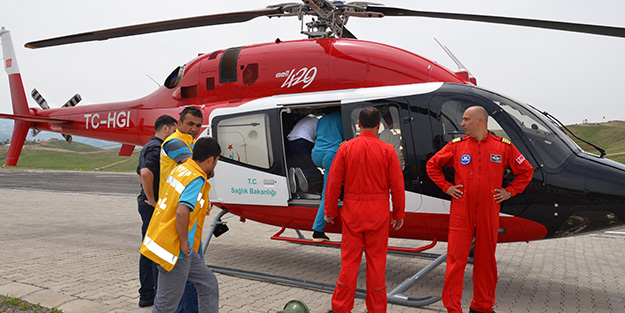 Helikopter, prematüre bebek için havalandı
