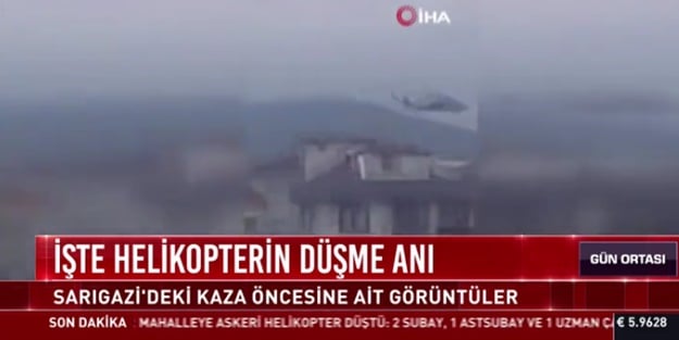 Helikopterin düşme anının görüntüleri ortaya çıktı
