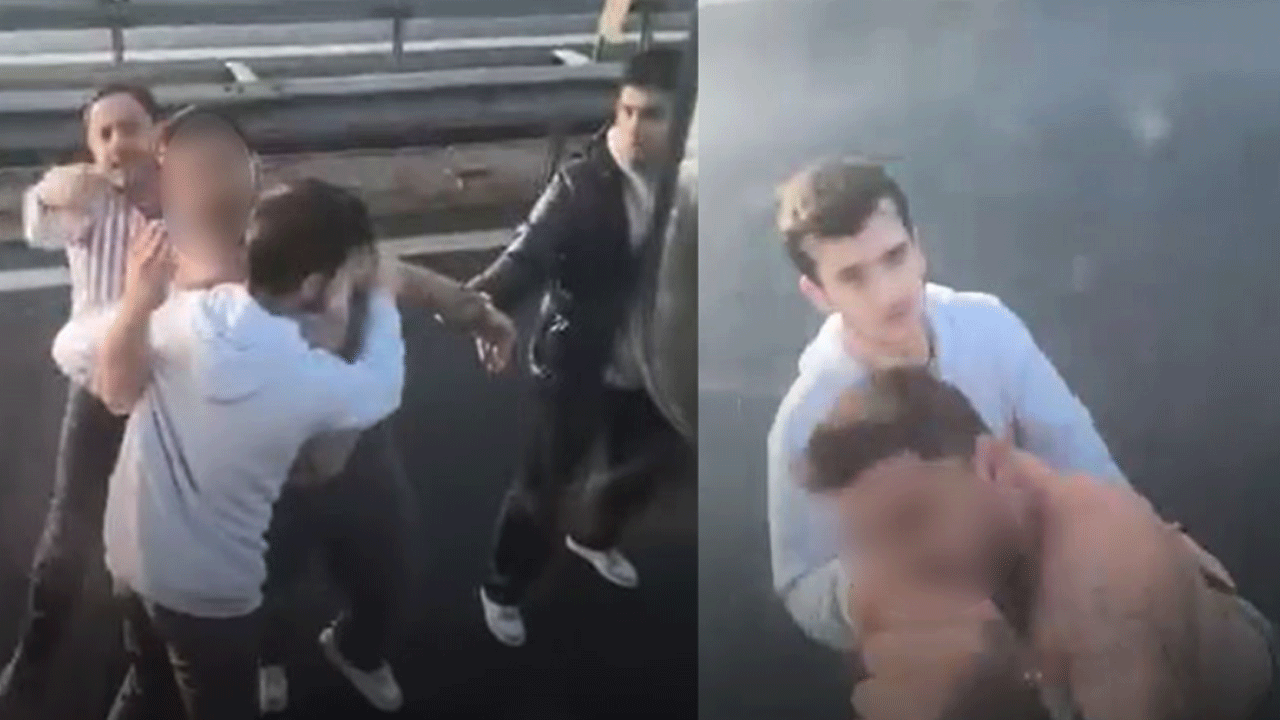 Hem suçlu hem güçlü: Emniyet şeridini ihlal edemeyince çıldırdı!