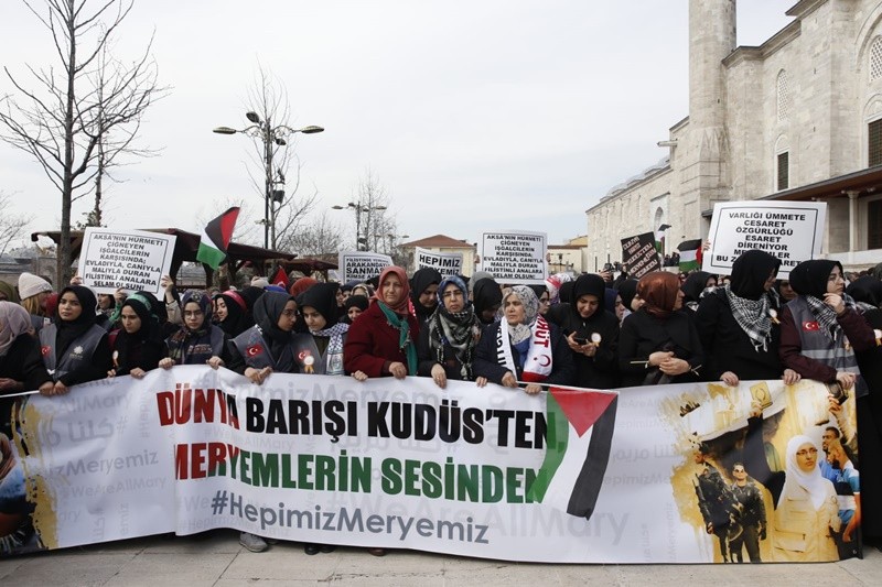 'Hepimiz Meryemiz' hareketi Mescid-i Aksa'nın kadın murabıtları için yürüdü