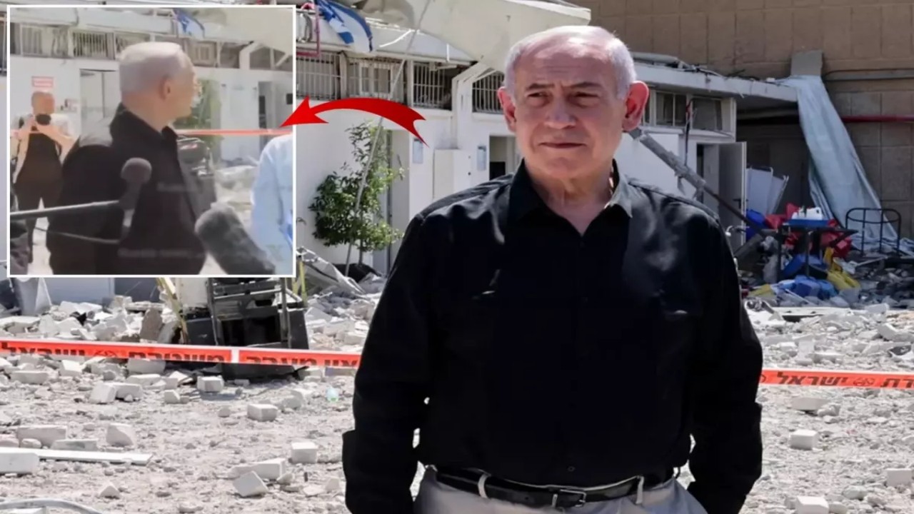 Her şey birdenbire oldu! Dünyaya tehditler savuran Netanyahu, canlı yayında böyle ecel terleri döktü