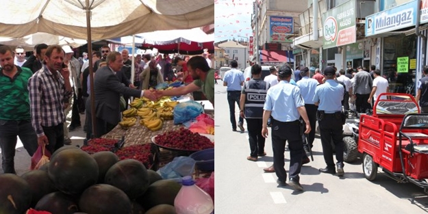 Her yerde tepki gören Abdüllatif Şener esnaf ziyaretine polislerle çıktı
