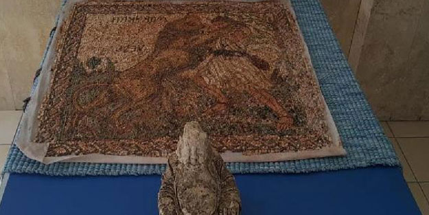 Herkül'ün paha biçileyemen mozaiği bagajdan çıktı