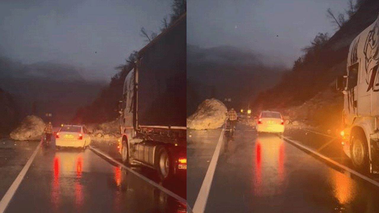 Heyelan ulaşımı engelledi