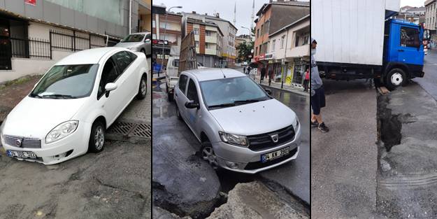 Heykeli bırak yol yap! CHP'li belediyede yollar çöktü sürücüler isyan etti