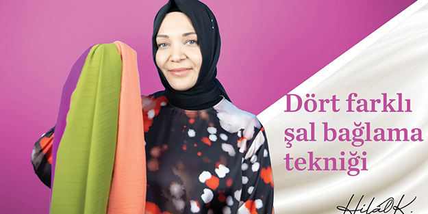 Hilal Kaplan'dan şaşırtan video! 4 şekilde şal bağlama tekniği