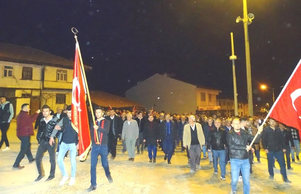 Hisarcık’ta Bahar Kalkanı Harekatına destek yürüyüşü 
