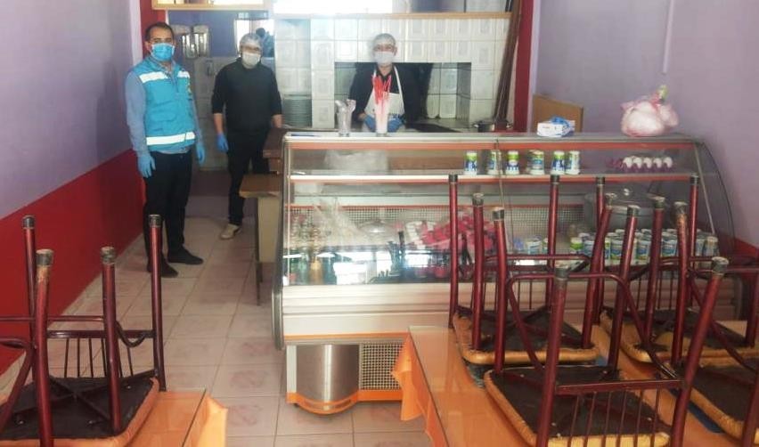 Hisarcık’ta gıda üretimi yapılan iş yerleri Korona virüs konusunda bilgilendirildi 